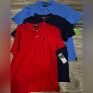 U.S. Polo Assn. Kids Polo Shirt Trio - Red, Blue, Navy